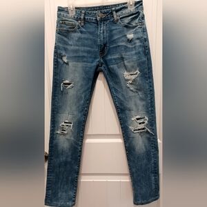 American Eagle Flex Slim Fit Men's Distressed Blue Jeans Sz 30x 29.5 #0360